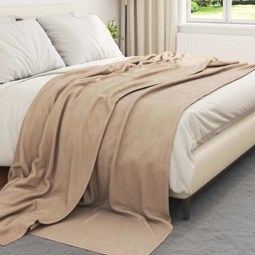 Coperte da Pile 6 pz Cammello 270 x 240 cm Panno