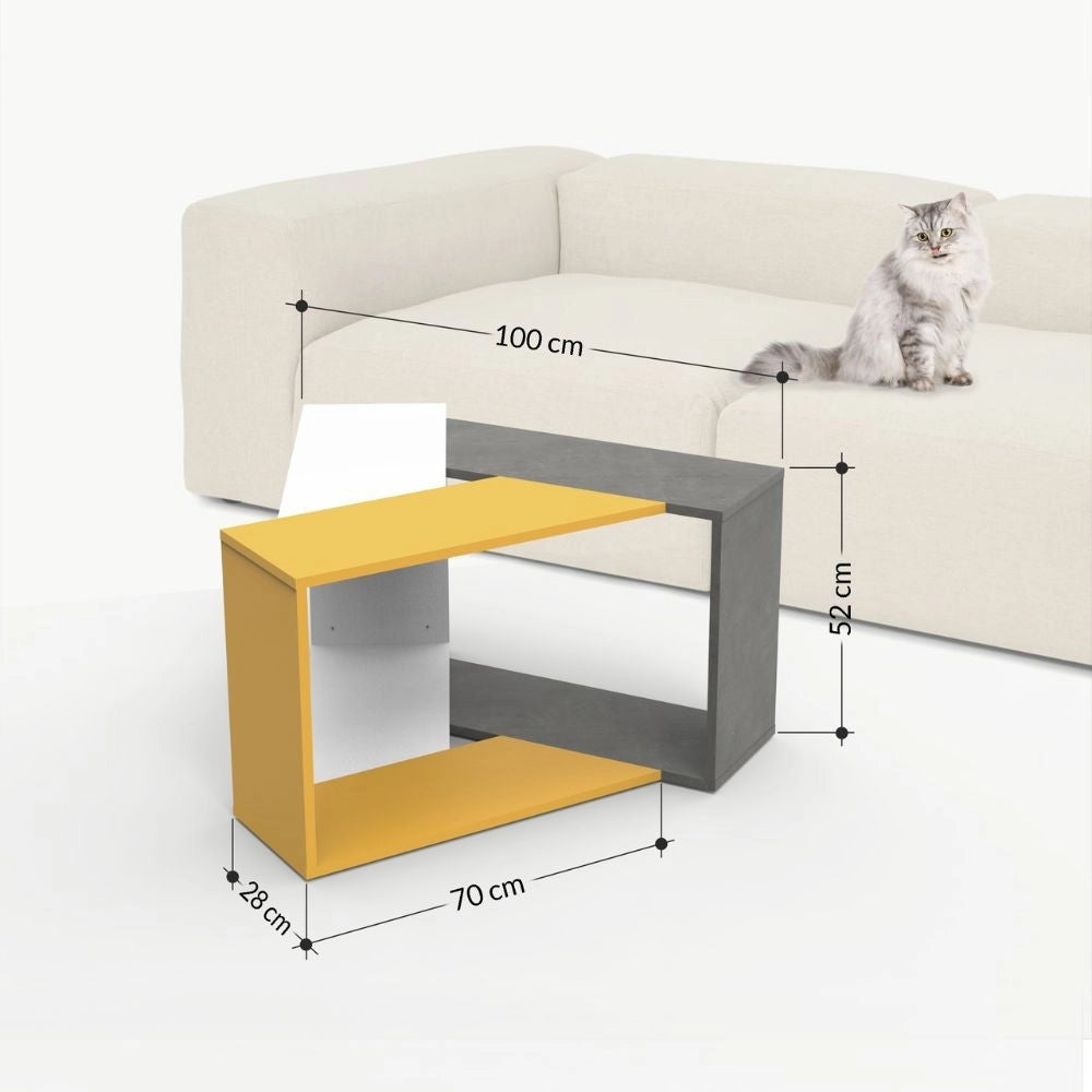 Tavolino da Soggiorno 100x98x52 cm in MDF Trio Cemento Bianco