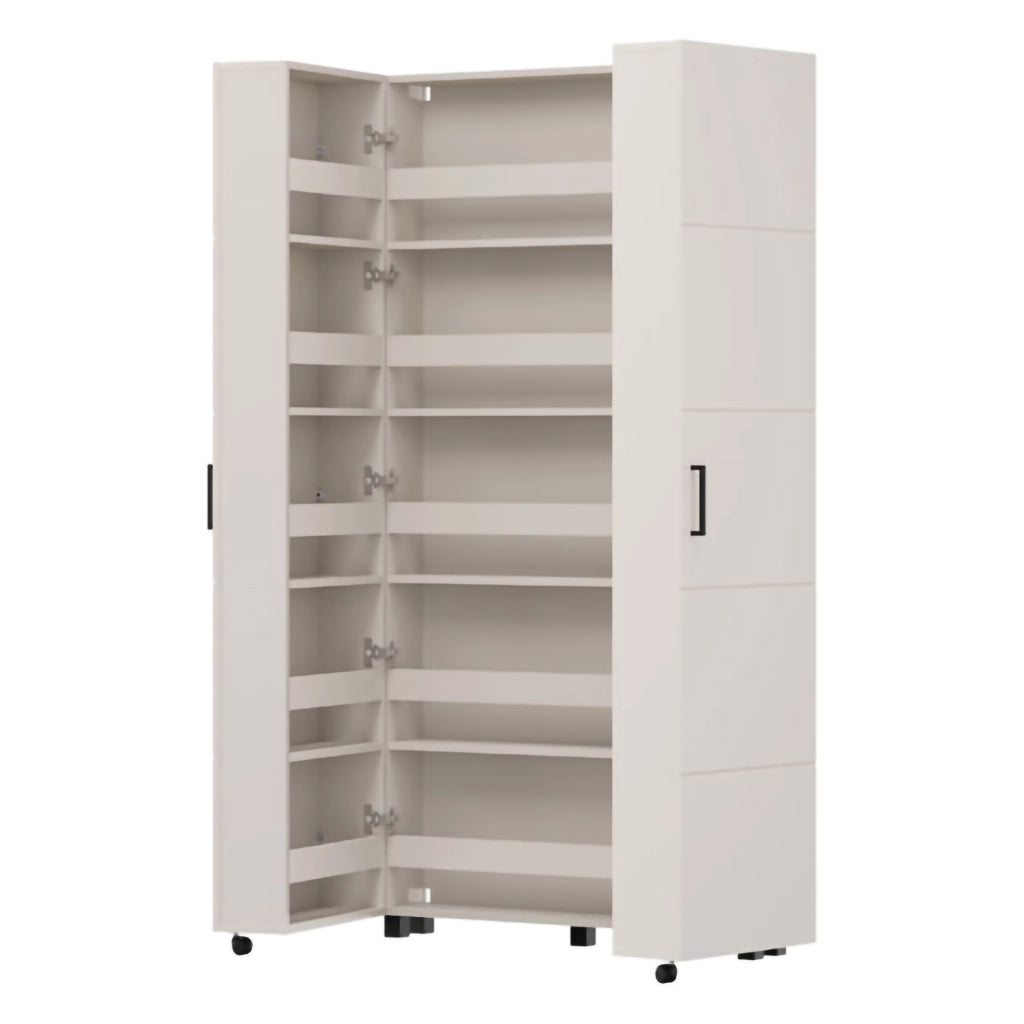Mobile Portascarpe Bled, Scarpiera 15 Ripiani, 92x33x185h cm Bianco Crema
