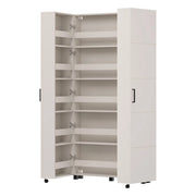 Mobile Portascarpe Bled, Scarpiera 15 Ripiani, 92x33x185h cm Bianco Crema