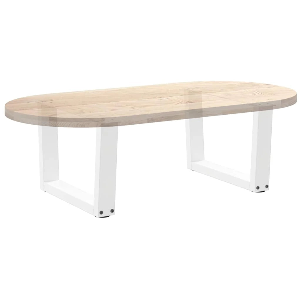 Set di 2 gambe per tavolino da caffè a forma di V 60 x 30-31,3 cm con piedini regolabili stile moderno acciaio bianco 02_0056901