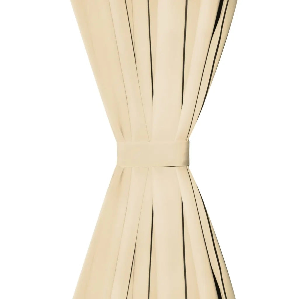 2 Pz Tende in Micro Raso con Passanti 140x225 cm Beige 132217