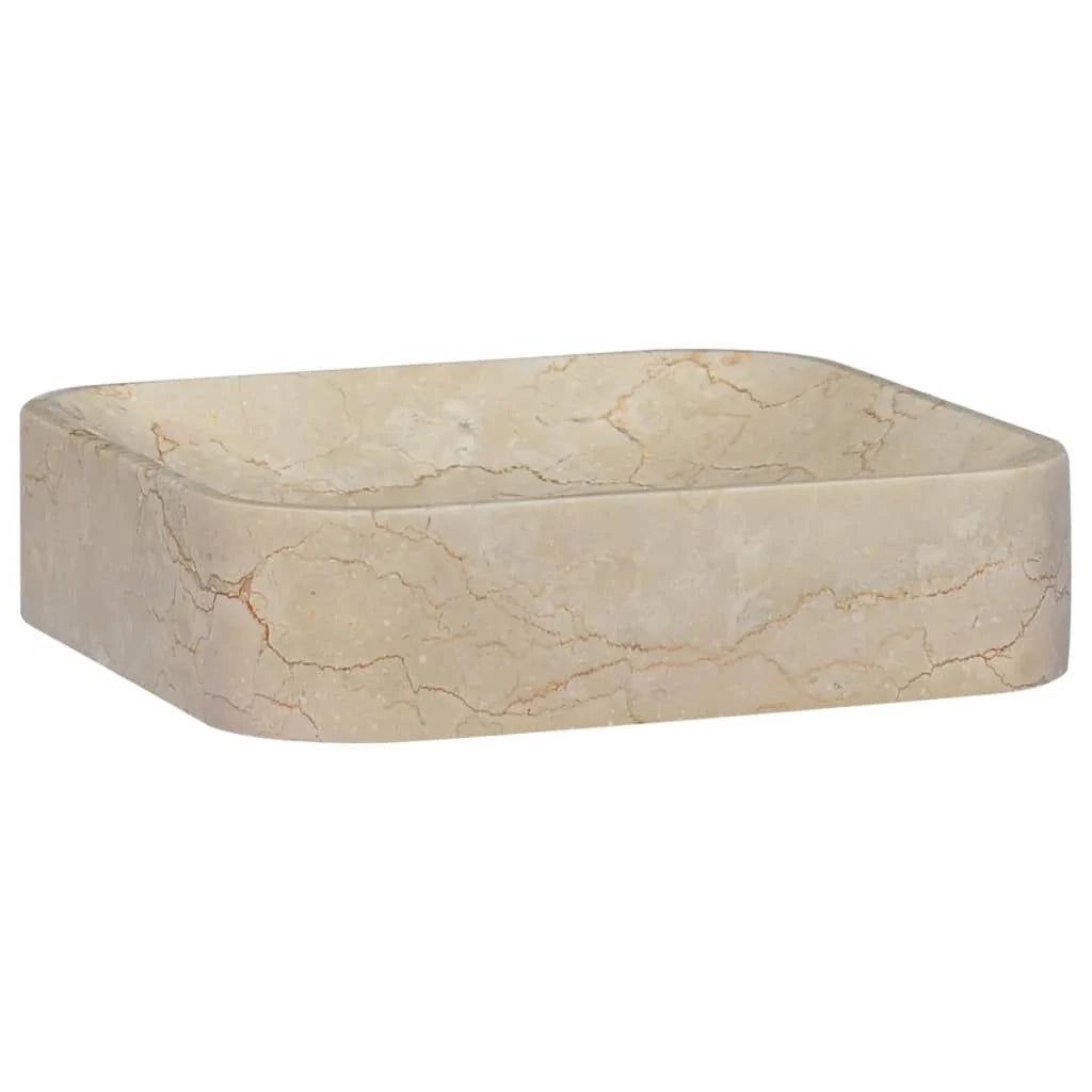 Lavabo fatto a mano 40 x 40 x 10 cm marmo crema 02_0002824
