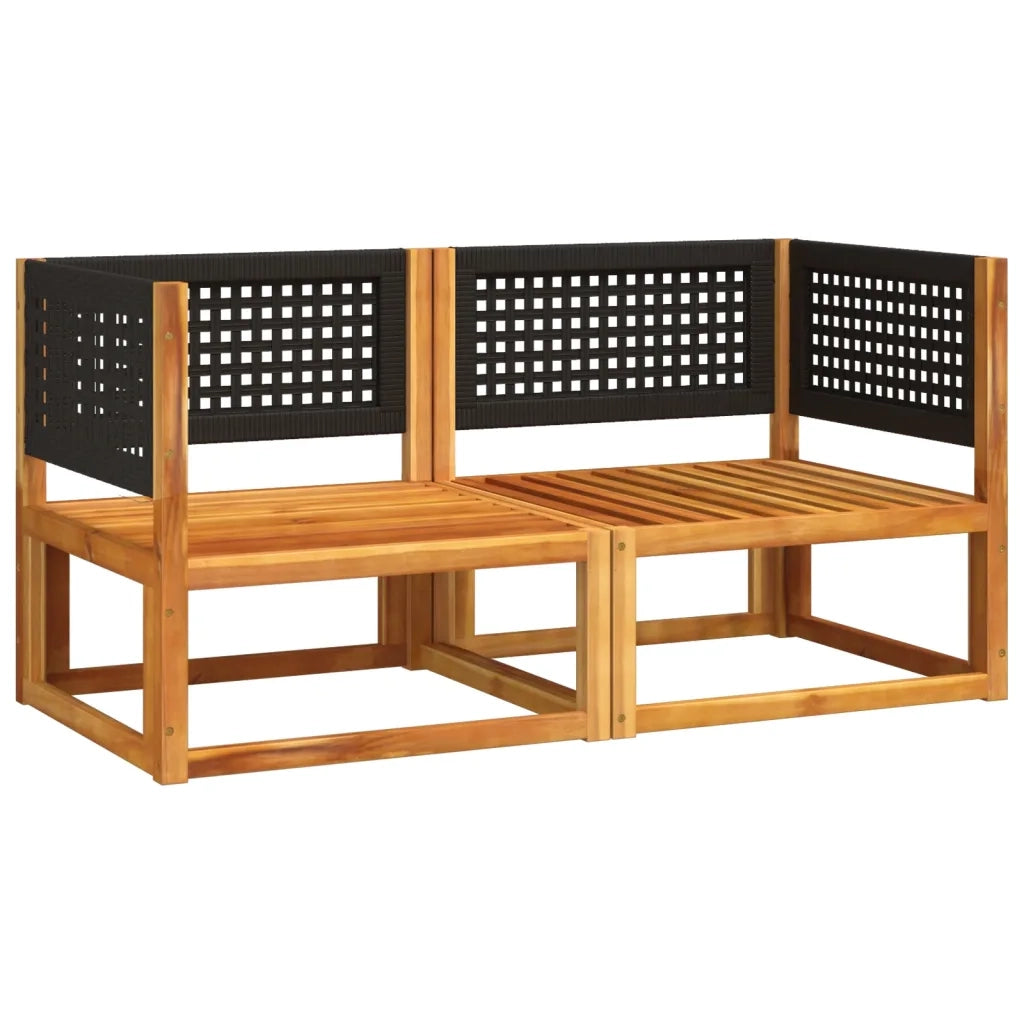 Divani da Giardino Angolari con Cuscini 2 pz in Legno di Acacia e Rattan 3278876