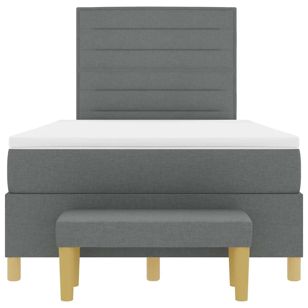 Letto a molle con testiera Grigio scuro 200 x 120 cm Tessuto 3344213