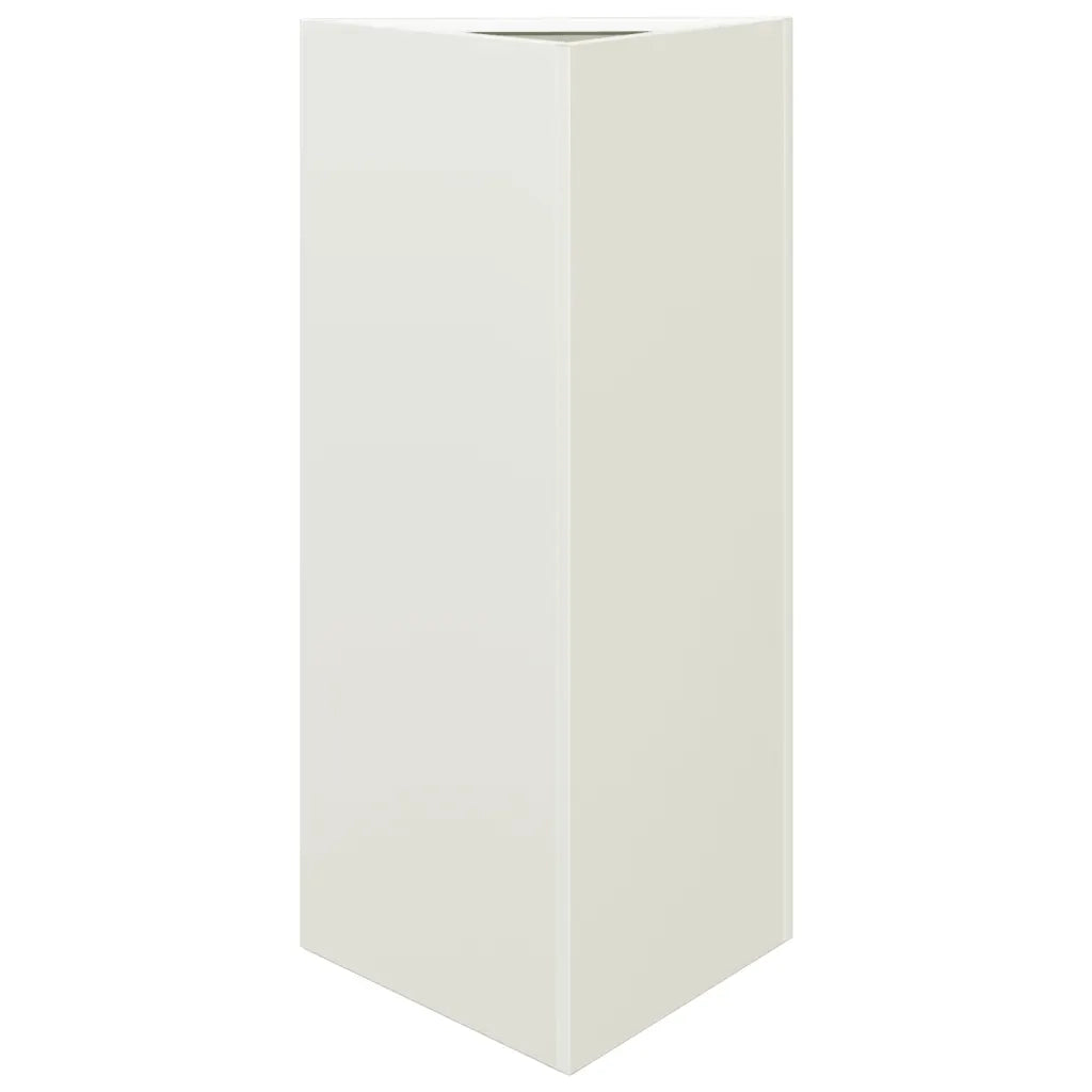 Fioriere 2 pz Bianche Triangolari 40x34,5x75 cm in Acciaio 851160
