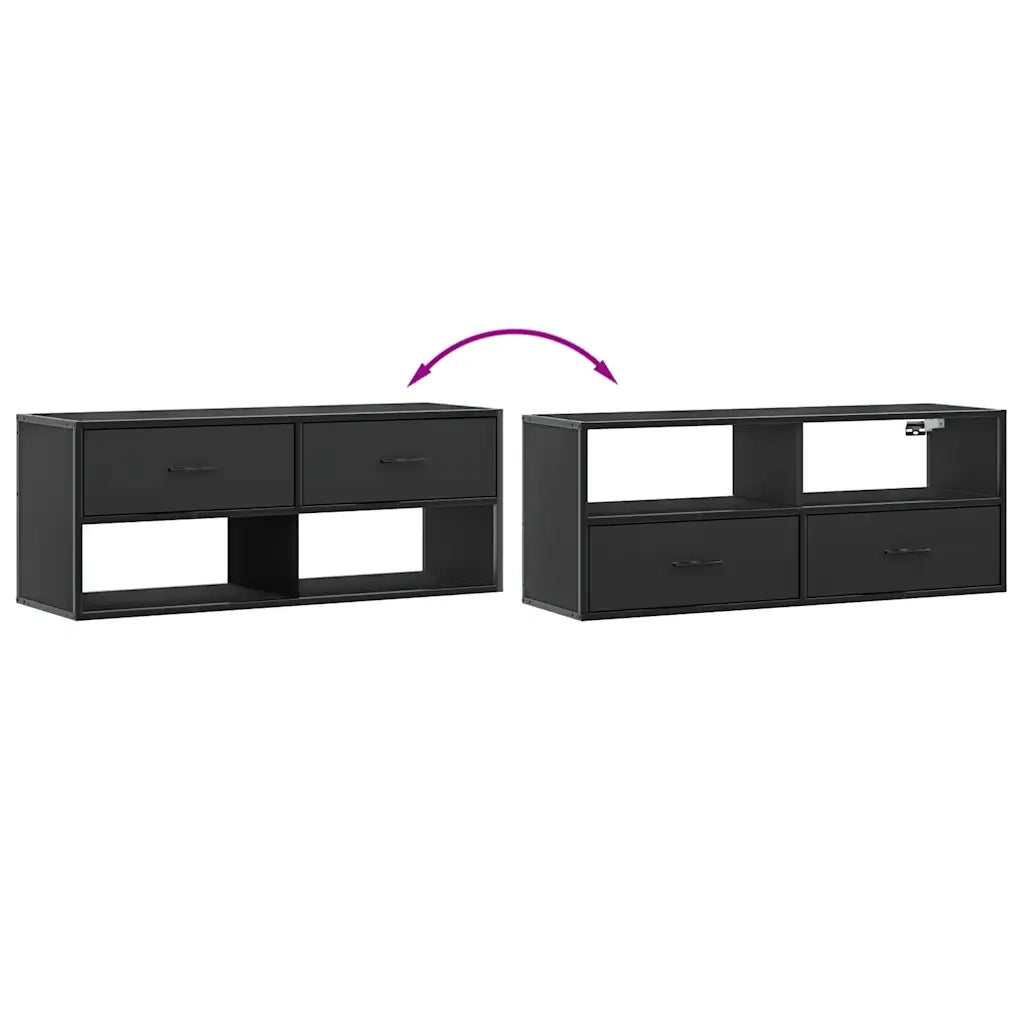 vidaXL Mobile Porta TV Nero 100x31x39,5 cm in Truciolato e Metallo