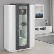 Mobile Espositore Kevin, Vetrina 7 Ripiani Made in Italy, 38x80x121h cm Bianco Lucido