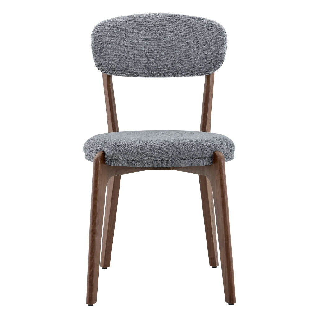 Set 2 Sedie da Pranzo in Tessuto di Lino Imbottite ¨C MINIMAL ¨C Stile Moderno, Grigio