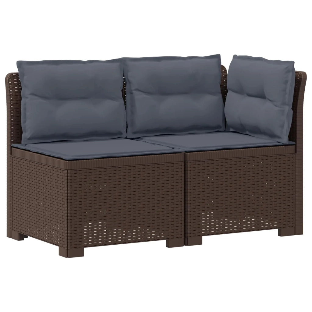 Divano da Giardino a 2 Posti con Cuscini Aspetto Rattan PP 8011947
