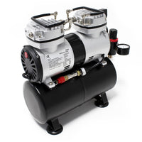 Compressore per aerografo AS196 con serbatoio aria 2 cilindri 6 bar Spegnimento automatico