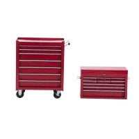 Carrello Porta Utensili Attrezzi Attrezzatura con Cassettiera 61.5 x 33 x 113cm Rosso