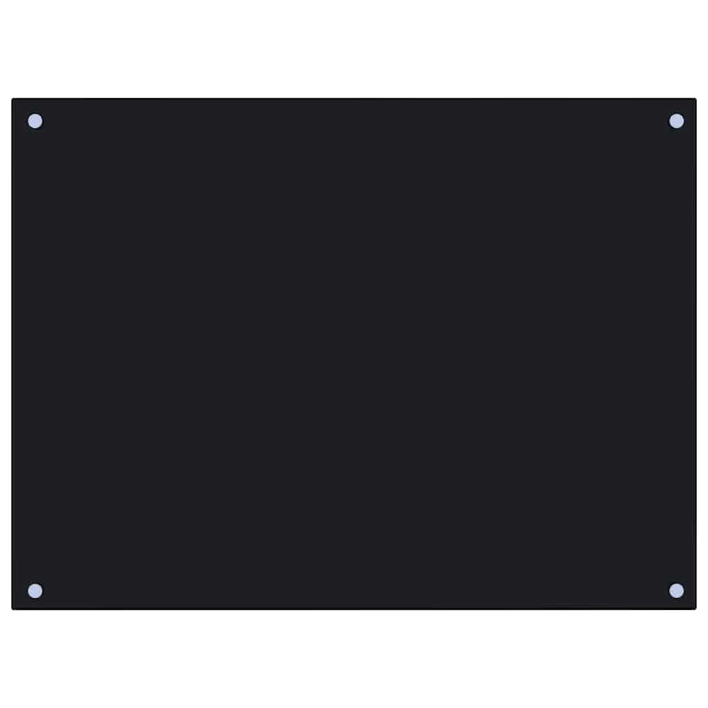 Set di 2 paraschizzi per cucina 80 x 60 cm design moderno vetro temperato nero paraschizzi 02_0055743