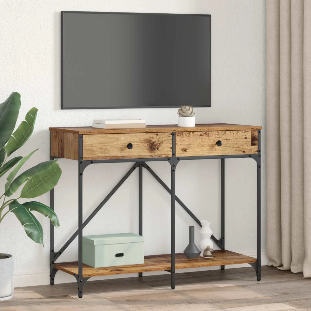 Tavolo consolle con cassetto Legno vecchio 100 x 39 x 78,5 cm