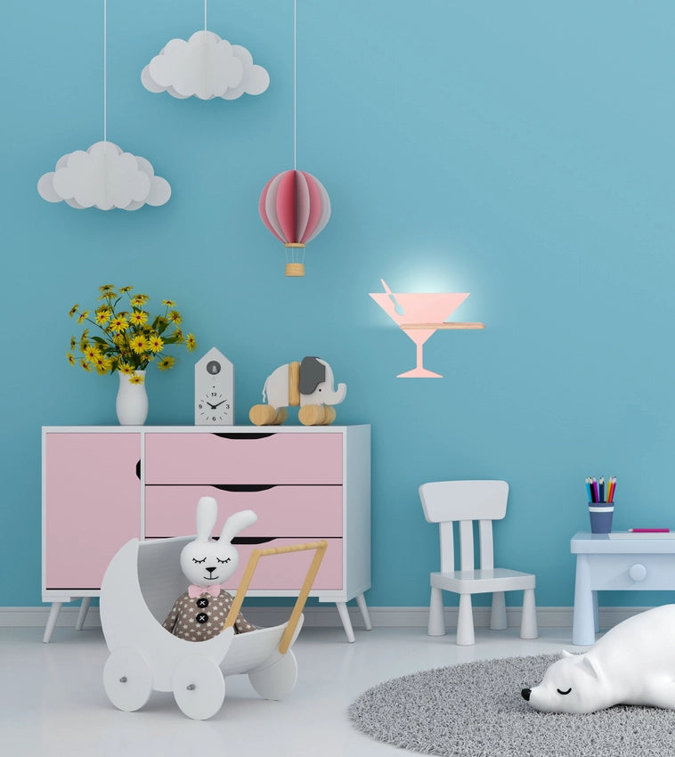 Applique Candellux Piccolo LED 4W rosa legno chiaro