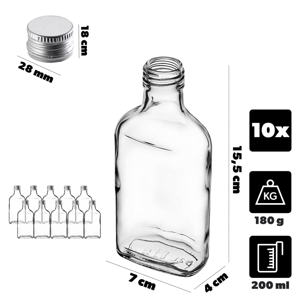 KADAX Butelka piersiówka 200ml BUT200 z zakrętką s