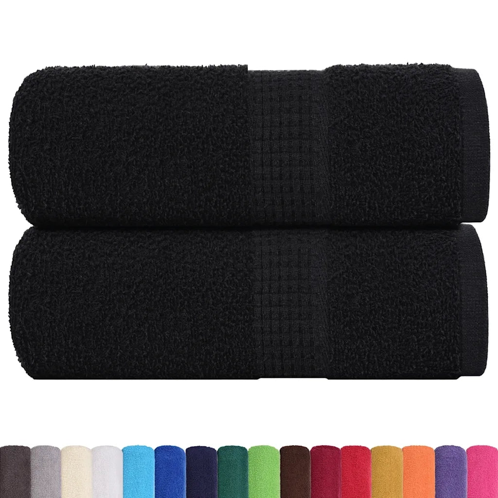 vidaXL Asciugamani Ospiti 2 pz Neri 30x50 cm 360 g/m² 100% Cotone