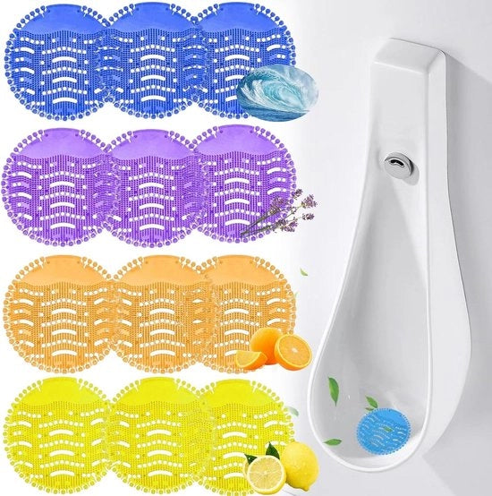 12 pezzi di schermo urinale - deodorante per water - eliminazione di odori speciali - protezione urinaria maschile - per ufficio e scuola.