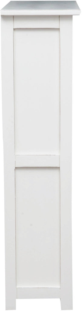 Biscottini Piccola libreria Country in legno massello di tiglio finitura bianca anticata L68xPR25xH98 cm. Made in Italy