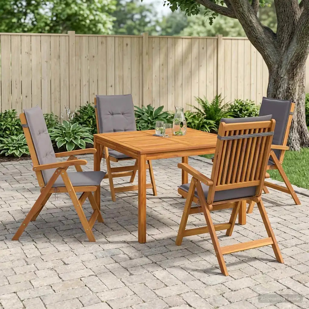 Set da pranzo da giardino 5 pezzi 5 pz Naturale 3434615
