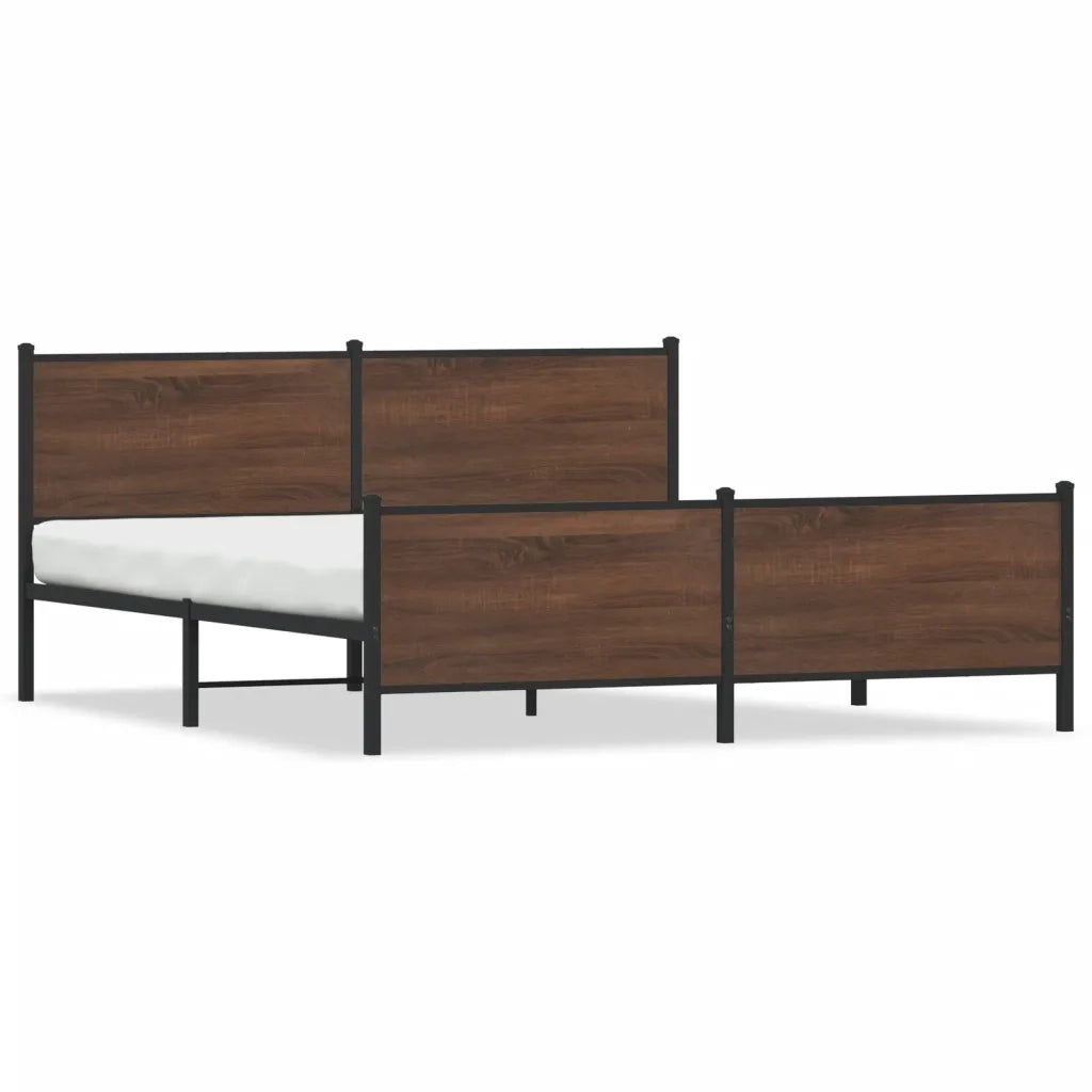 Giroletto senza Materaso in Metallo Rovere Marrone 183x213 cm