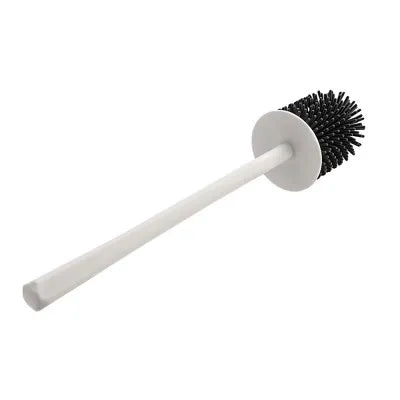 Scopino di ricambio per wc con setole in silicone grigio e manico bianco
