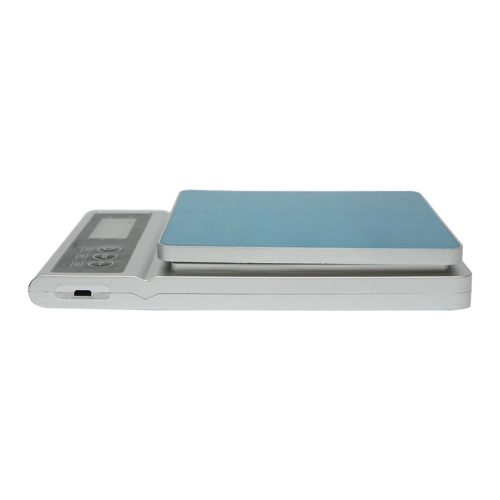 Bilancia da Cucina Digitale, 10 kg, Piattaforma in Acciaio Inox, Display LCD, Dimensioni 20x15x3 cm, Funzioni Tara, Spegnimento Automatico