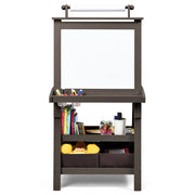Cavalletto per bambini 3 in 1 59 x 50 x 117 cm con accessori artistici pratico contenitore MDF marrone 20_0011434
