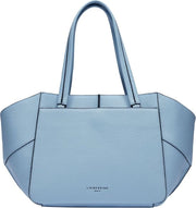 Borsa da Spesa in Pelle con Piatto Pesante e Piumino in Pietra, Blu chiaro