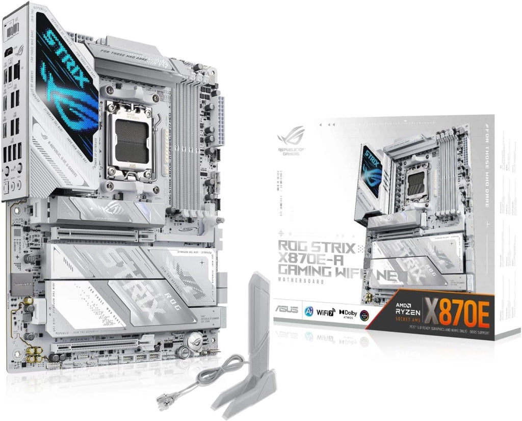 ROG Strix X870-I Gaming WiFi Scheda madre AMD, 10+2+1 stadi di alimentazione, slot DDR5, due slot M.2, PCIe 5.0 con pieno supporto per le GPU di nuova generazione, WiFi 7, porte USB4 e Aura Sync
