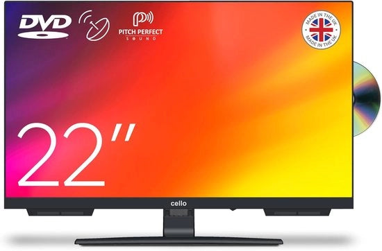 Televisore a LED 22 pollici Full HD con lettore DVD integrato e ricevitore a tre canali