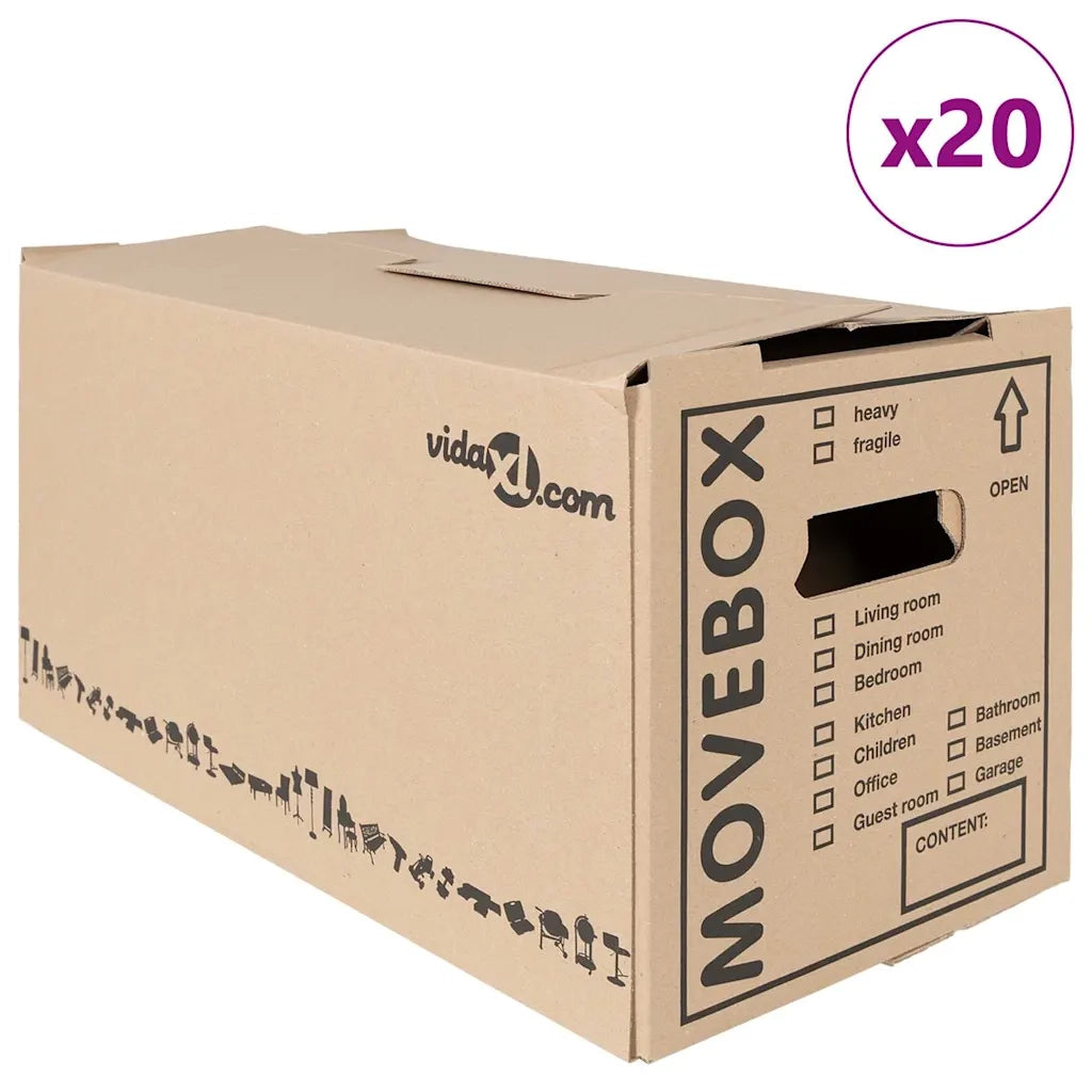 Scatola per Traslochi 20 pz Naturale 59 x 31,5 x 31,5 cm CFW6156966