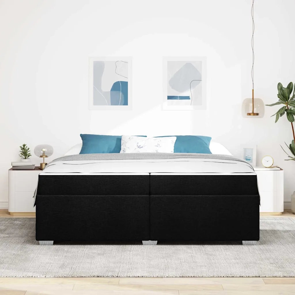 Struttura del letto con materasso Nero 200 x 200 cm Tessuto