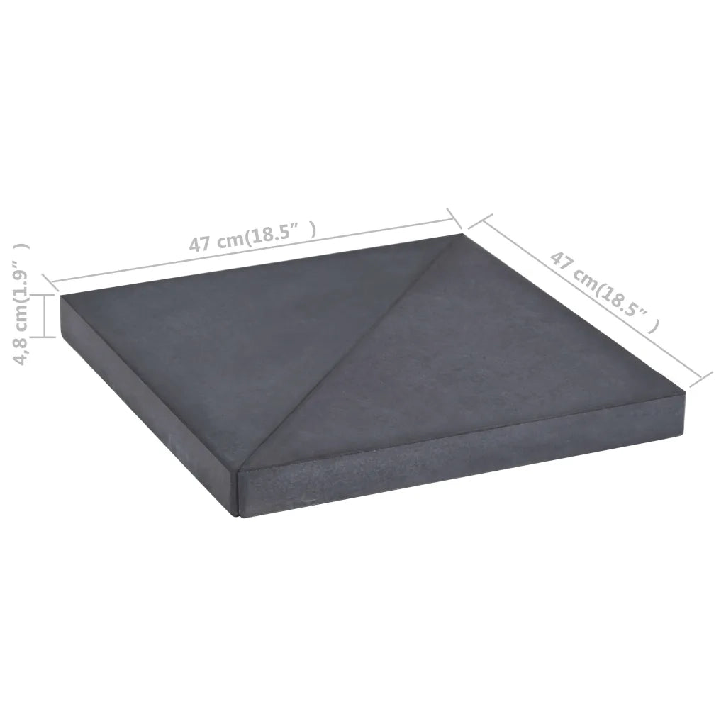 Piastra di Peso per Ombrellone Nera in Granito Quadrata 15 kg 313670