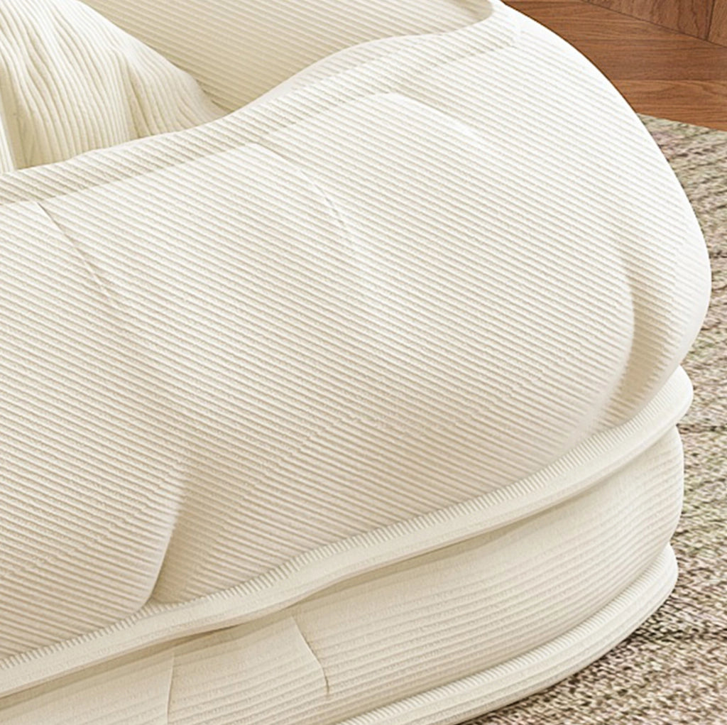 Divano letto pieghevole regolabile a 5 posizioni 80x22x87 cm in tessuto bianco sporco
