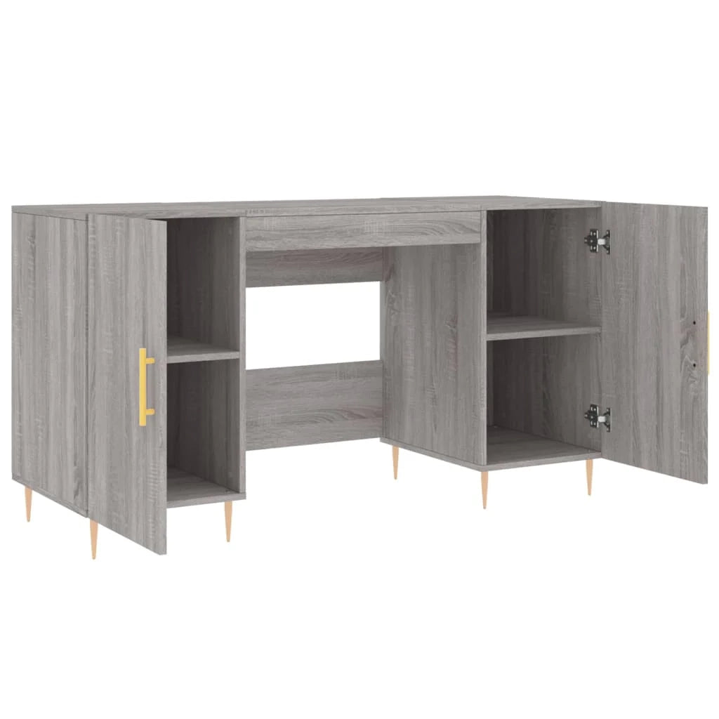 Scrivania Sonoma postazione computer mobile per computer scrivania da studio 140 x 50 x 75 cm legno ingegnerizzato grigio 02_0023953