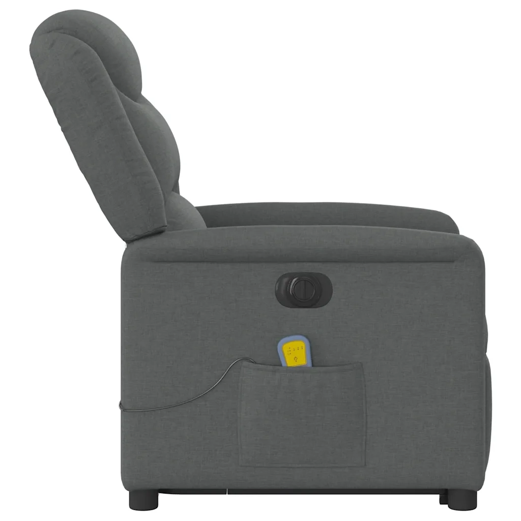 Poltrona Alzapersona Massaggi Elettrica Grigio Scuro Tessuto 3303225