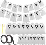 Bandiera da festa slanciabile per Halloween - argento - 8 pezzi - 2 misure - decorazioni da festa - per aperture di finestra e porta - per interni e esterni - per festival, vacanze e Halloween.