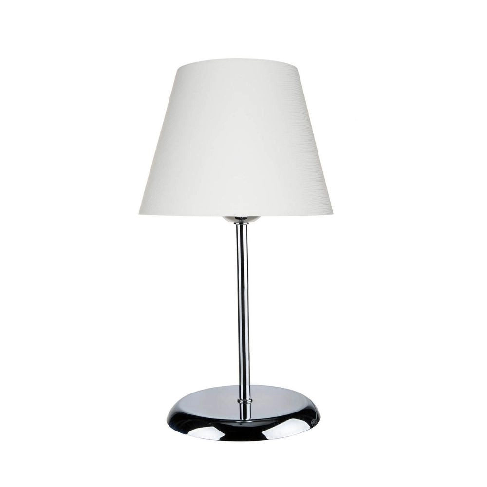 Lampada da tavolo Elva  in metallo e paralume tessuto