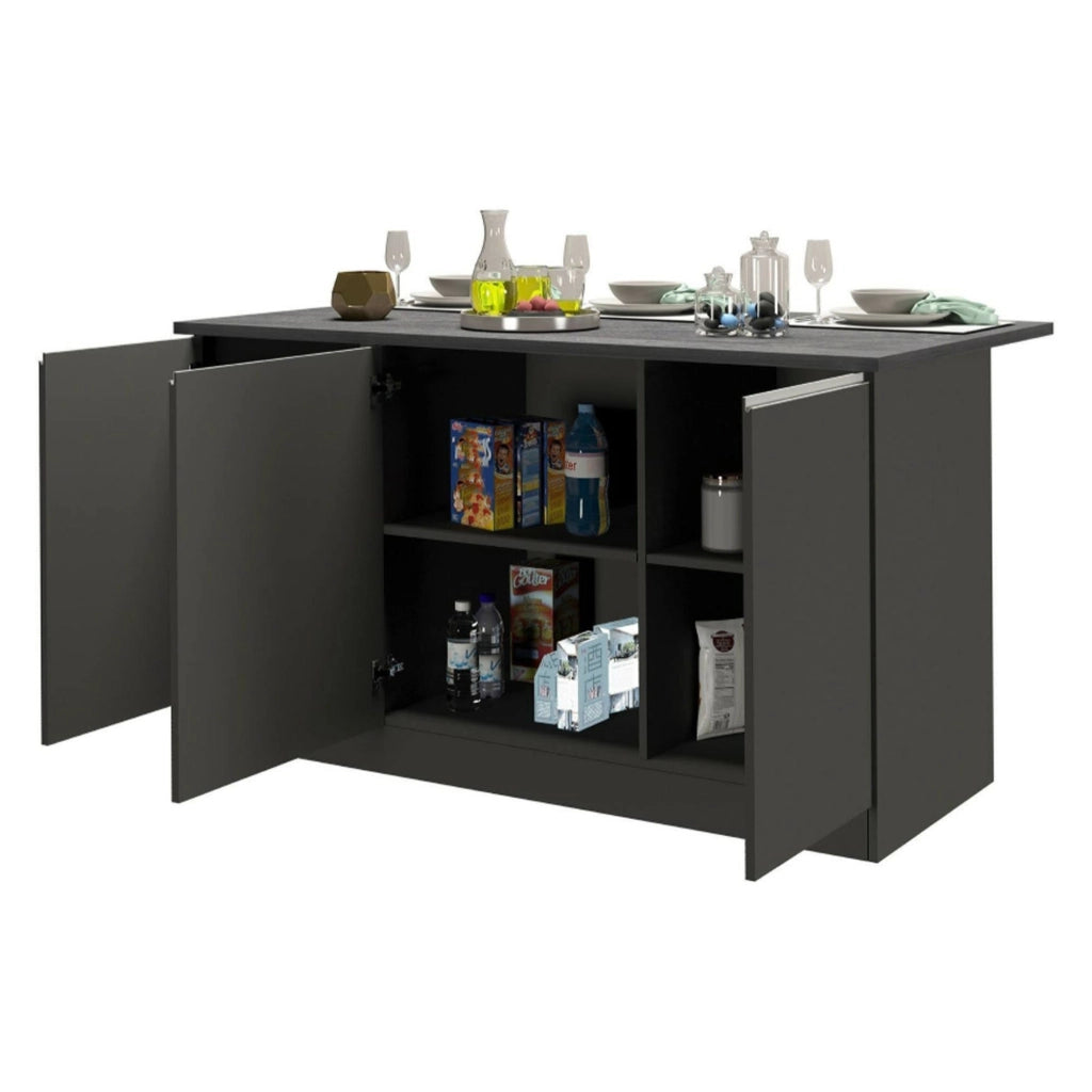 Cucinino Arlo, Cucina 3 Cassetti, Elettrodomestici non inclusi, Made in Italy, Grigio Ardesia