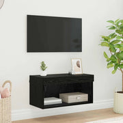 Set mobile TV Rovere Nero 60 x 30 x 30 cm Legno multistrato