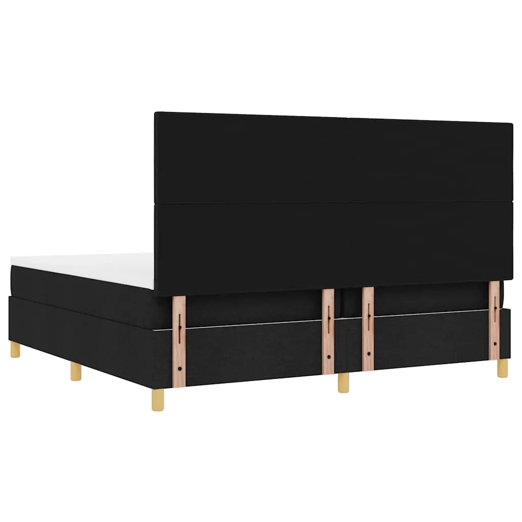 Letto a Sorgente LED con materasso Nero 200 x 200 cm Tessuto 3343126