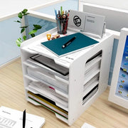 5 contenitori per archiviazione scrivania cassetta per lettere ripiegabile piattaforme per documenti A4 contenitore per documenti contenitore per documenti bianco organizzatore per scrivania cassetta per lettere tavolo da ufficio per casa, ufficio, scuola