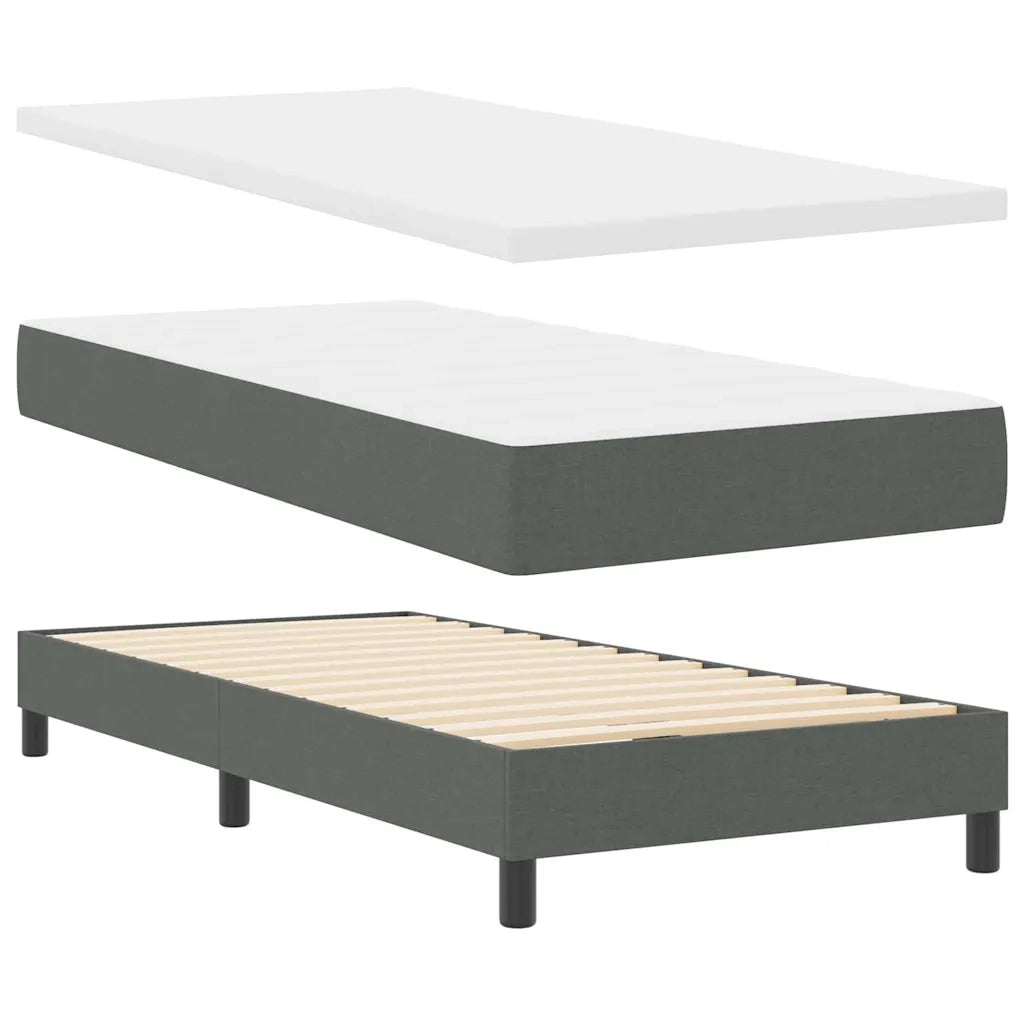 Letto a molle con materasso Grigio scuro 90 x 190 cm Tessuto