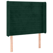 Testiera | Testata ad Orecchio Verde Scuro 93x16x118/128 cm in Velluto