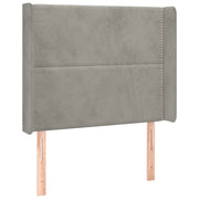 Testiera | Testata ad Orecchio Grigio Chiaro 103x16x118/128 cm in Velluto