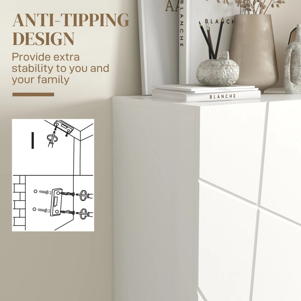 Armadio per Scarpe con Ripiani Aggiustabili ¨C zephmum ¨C Bianco 72x31.5x95 cm