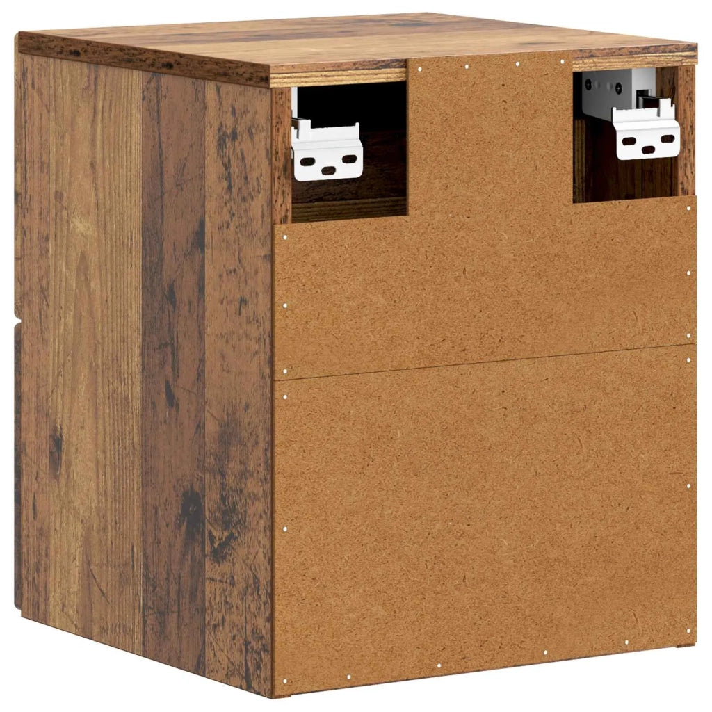Mobiletto da notte a muro Legno antico 33 x 34,5 x 40 cm 898481
