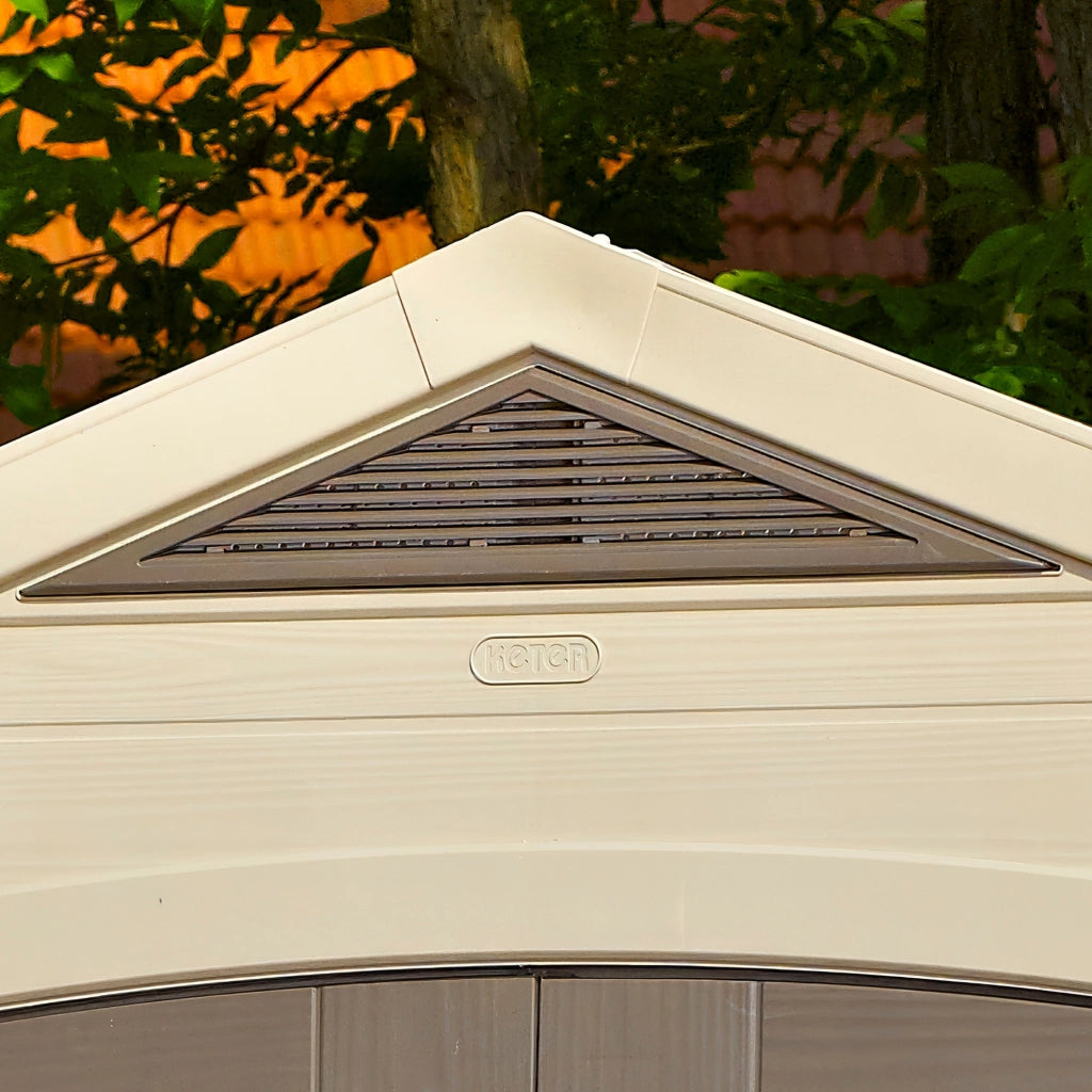 Factor 8x6  - Casetta da Giardino 256,50x243x182 cm 2 Ante per deposito attrezzi finitura effetto legno  in Resina Beige