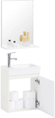 Set di lavabo bagno - unità di vanità - lavabo - progettazione compatta - 41x52x25cm cassa, 40x50x14cm specchio, 27x18x8cm vasca